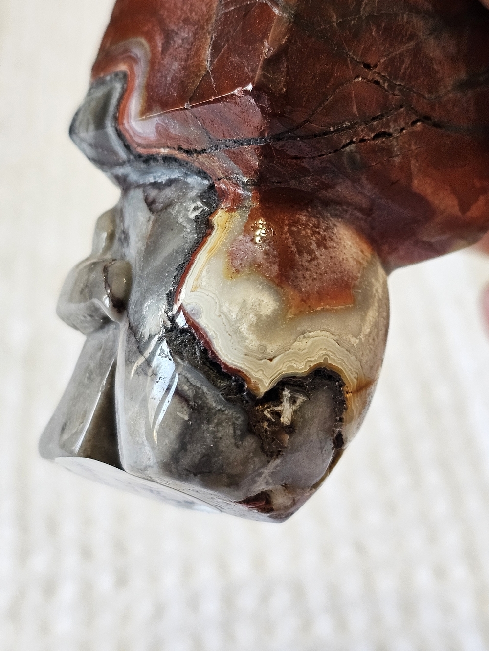 Natural Mexican Lace Agate Crystal Skull Tower - Picture 8 of 12